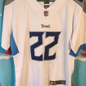 Nike White and Blue Titans Jersey